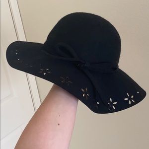 Betsey Johnson Black Felt Hat